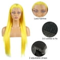 thumbnail image 6 of Unique Bargains Lace Front Wigs for Women 24" Yellow Long Straight Hair with Wig Cap Synthetic Fibre, 6 of 8