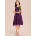 thumbnail image 4 of Drtj 2-14T Kids Junior Bridesmaid Wedding Dress A-line Scoop Knee-Length Chiffon Flower Girl Dresses, 4 of 6
