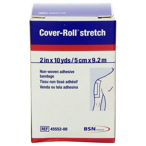 Cover-Roll Stretch Polyester Dressing Retention Tape with Liner White NonSterile 2" x 10 Yd 1 Ct