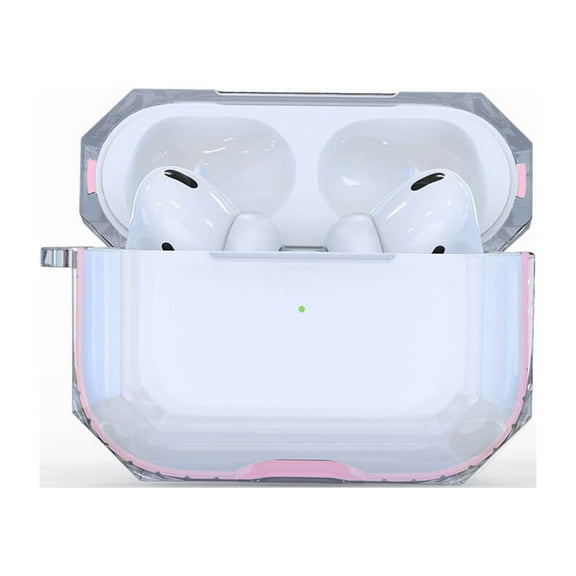 NIFFPD Apple AirPods Case, Soft TPU Shockproof Protective Crystal Clear Airpod Pro Case Cover Anti-Yellowing Anti-Scratches Pink