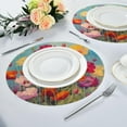 thumbnail image 6 of Coolnut 6PC Place Mats Colorful Flowers Blossom Round Placemat Heat-Resistant Placemats Dining Table Mat Circle Shape 15.4" for Kitchen/Dinner/Party/Restaurant Home Decor Gifts, 6 of 7