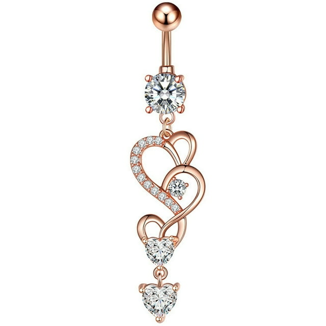 Bague Nombril pour Femmes : Strass Forme Châle Nombril Bague Boîte Bijoux de Perçage