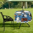 thumbnail image 7 of Coolnut 60" Dog Round Tablecloth, Waterproof Outdoor Tablecloth with Umbrella Hole and Zipper, for Kitchen Dining Picnic Party Home Decor, 7 of 7
