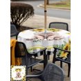 thumbnail image 5 of Outdoor Tablecloth with Umbrella Hole for Patio/Picnic/Party/Camping, Sunflower Pig Waterproof Table Cloth Square Cover Washable, Summer Eucalyptus Black Buffalo Plaid (60"x 60"), 5 of 8