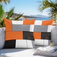 thumbnail image 3 of Orange Grey Geometric Throw Pillow Covers 18x18 Inch Set of 2, Modern Black White Abstract Art Waterproof Outdoor Pillow Covers, Decorative Cushion Pillowcases for Couch, Sofa, Bed, Garden, Patio, 3 of 9