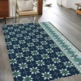 thumbnail image 2 of Area Rugs for Living Room Bedroom, Dark Blue Flowers 4'x6' Rug Washable Carpet Runner Indoor Outdoor, Vintage Rustic Abstract Floral Aesthetic Non Slip Accent Floor Mats Rug for Kitchen, Office, 2 of 8