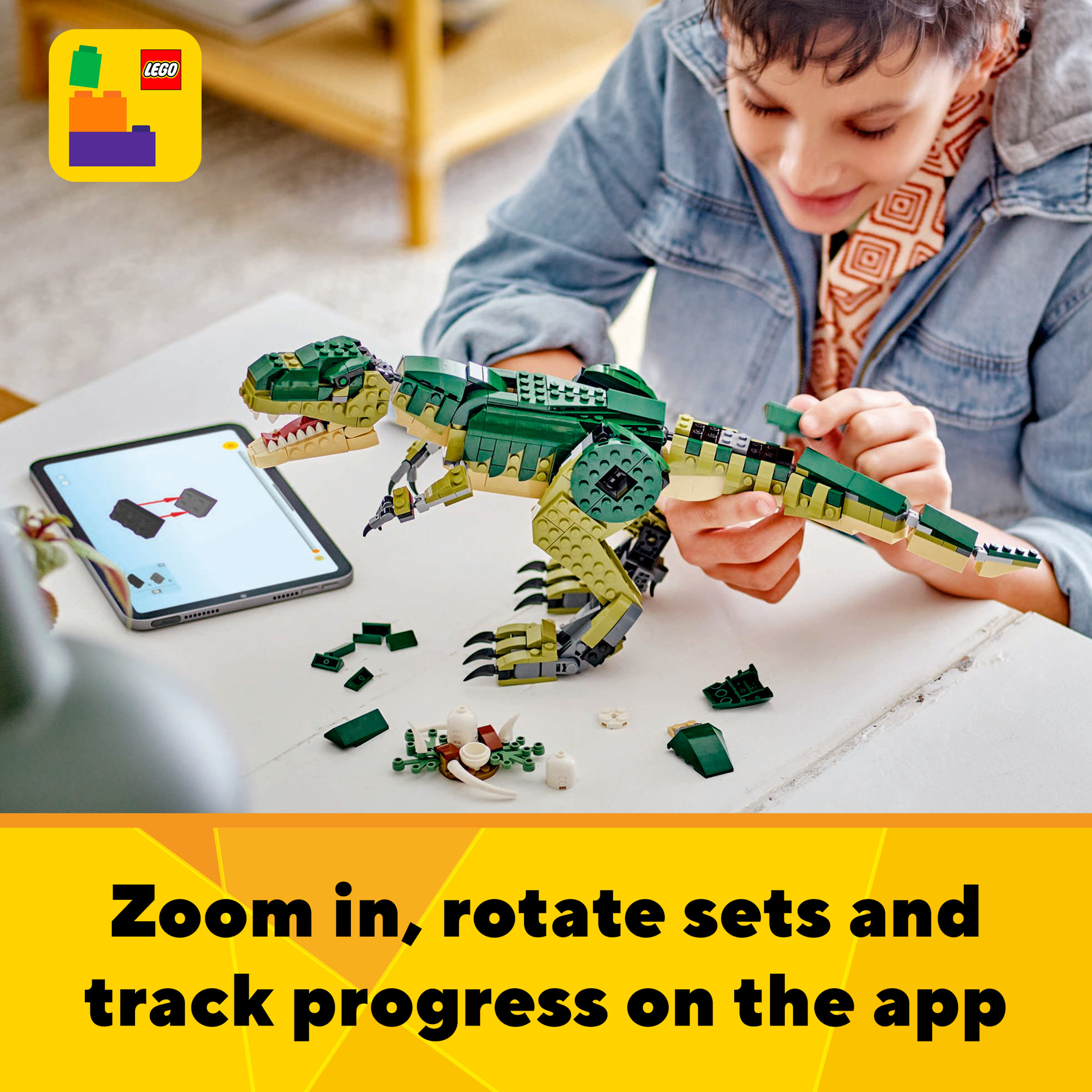 LEGO Creator 3 en 1 Juguete de Dinosaurio T-Rex - Idea de Regalo de Cumpleaños para Niños y Niñas - Opción de Construir T-Rex, Triceratops y Pterodáctilo - 31151 7