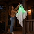 thumbnail image 7 of Light Up Green Ghost Halloween Yard Decoration, Glowing Outdoor Hanging Ghost Prop for Lawn Porch Garden Party, Spooky Holiday Decor for Nighttime Display Indoor Outdoor Scene Setup, 7 of 7