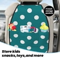thumbnail image 5 of Naloa White Polka Dots With Teal Background 2Pcs Anti-Kick Back Seat Cover Kick Mat, Car Seat Protector with 3 Storage Pockets, 5 of 8