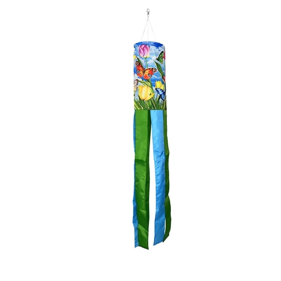 Briarwood Lane Spring Sunshine Butterflies Windsock Wind Twister 40x6 For Spring Wind Spinner