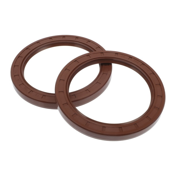 Sellos de aceite universales de Bargains únicos TC de doble labio con anillo de sellado de resorte de acero para ejes rotativos de alta presión de goma FKM marrón 2 piezas 100x130x12mm
