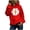 Red, variant on ICHUANYI Ladies Hoodies Fall Winter Long Sleeve Hooded Pullover Floral Print Crew Neck Sweatshirt