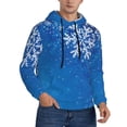 thumbnail image 2 of Sikiie Blue Christmas With Snowflakes Men's Hoodie, Essentials Hoodie, Sweatshirt, Pullover Hooded Sweatshirt for Men-XX-Large, 2 of 7
