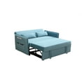 thumbnail image 6 of Pull Out Sofa Sleeper,Modern Pull Out Bed Lounge Chair with 2 Side Pockets,2 Pillows for Living Room Office,Convertible Sleeper Sofa Bed,Velvet Loveseat Sofa Couch with Adjustable Backrest,Blue, 6 of 7