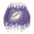 thumbnail image 4 of GEWSEY Womens Football Sweatshirt Sparkly Sequin Rugby Sweatshirts Game Day Pullover Tops Fall Weekend Events Family Outfits (Purple, S), 4 of 6