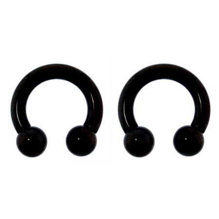 Lex Lu Pair Of Anium Circular Barbell W Lex Lu Pair Of Anium Circular Barbell W Horseshoe Earrings 12 8g