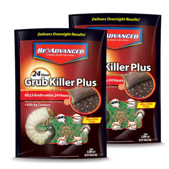 2 Pack BIOADVANCED 10 lbs. 24-Hour Grub Killer Plus Granules