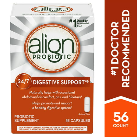 Align Probiotics, Probiotic Supplement for Daily Digestive Health, 56 capsules, #1 Recommended Probiotic by (Best Yogurt For Probiotic Health)