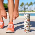 thumbnail image 2 of 20oz Fall Pumpkins Leaves Pattern Skinny Tumblers Stainless Steel Tumbler with Lid and Straw,Vacuum Insulated Double Wall Travel Tumbler Cups with Cleaning Brush for Coffee,Tea, 2 of 6