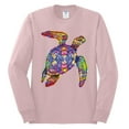 thumbnail image 2 of Wild Bobby, Colorful Rainbow Sea Turtle Animal Lover Mens Long Sleeve Shirt, Light Pink, Medium, 2 of 3