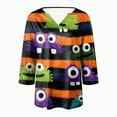 thumbnail image 4 of Godom Womens V-Neck T-Shirt Halloween Graphic Tees Tops 3/4 Long Sleeve Casual T Shirts, 4 of 5