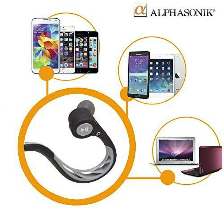 Photive BTH3 Over The Ear Wireless Bluetooth Headphones with Built in Mic and 12 Hour Battery. Includes Hard Travel Case