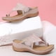 thumbnail image 3 of Sandalias de mujer Antideslizante Zapatilla ortopédica Flor Bordado Halter Volver Sandalias Casual Confort Verano Moda Zapatos de punta abierta Antideslizante Cuña baja Zapatillas de playa,Beige. Xemadio WRMH-757-1, 3 of 5