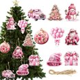 thumbnail image 2 of Adornos navideños colgantes Cascanueces de caramelo Pan de jengibre Adornos navideños de papel rosa Decoración del árbol de Navidad Decoración navideña, 2 of 5