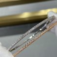 thumbnail image 5 of Quality Brand Pure 925 Sterling Silver Jewelry For Women Gold Bangle Move Diamond Bangle Wedding Jewelry Around Rivet 6cm Bangle, 5 of 5