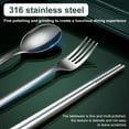 thumbnail image 5 of Kohagoki New Portable Cutlery Set High Quality Stainless Steel Tableware Set Fork Spoon Chopstick Camping Travel Flatware Set With Box, 5 of 7