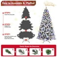 thumbnail image 3 of 8ft Pre-Lit Snow Flocked Christmas Tree with 470 Multicolor 10-Function LED Lights, Artificial Holiday Xmas Tree w/1793 PVC Tips, Metal Stand and Hinged Branches, 3 of 9