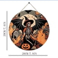 thumbnail image 3 of Wooden Products Door Sign Hanging Decoration Round Sign Witch Wooden Sign Halloween Decoration Party Scene, 3 of 9
