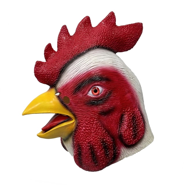 Máscara de cabeza de pollo de resina realista con forma de gallo en 3D para Halloween