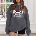 thumbnail image 3 of Gibobby Sudaderas navideñas Sudadera con capucha estampada navideña holgada para mujer con mangas hasta los hombros(Gris,CH), 3 of 4