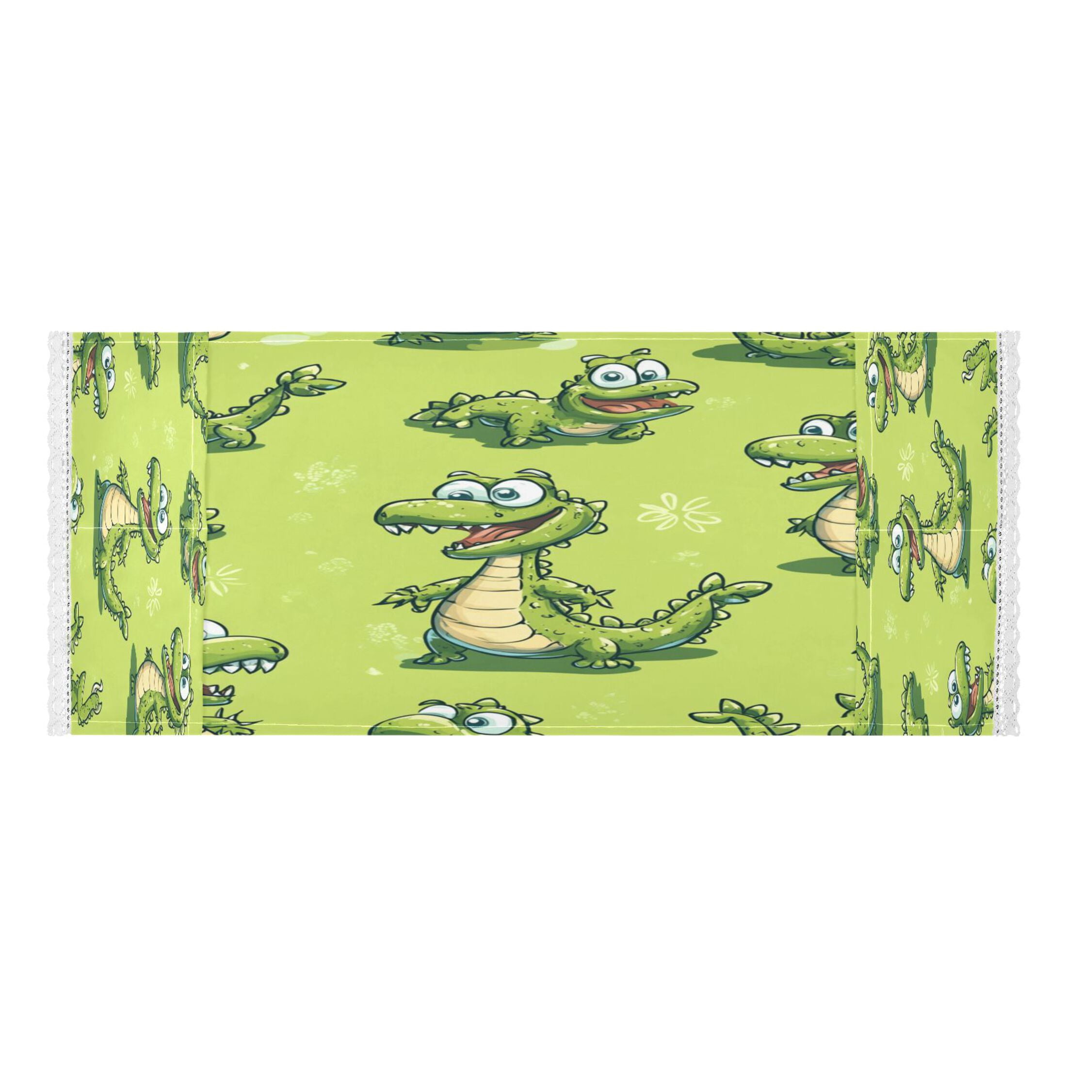 Lovely Cartoon CrocodileWasher and Dryer Covers Dust-Proof and Oil Resistant Fridge Cover with 4 Storage Pockets Washing Machine Top Cover for Laundry Kitchen Home 51.2 x 22 In