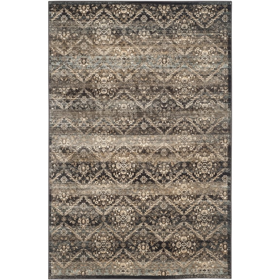 SAFAVIEH Vintage Merrick Oriental Area Rug, Black/Light Blue, 6'7" x 9'2"
