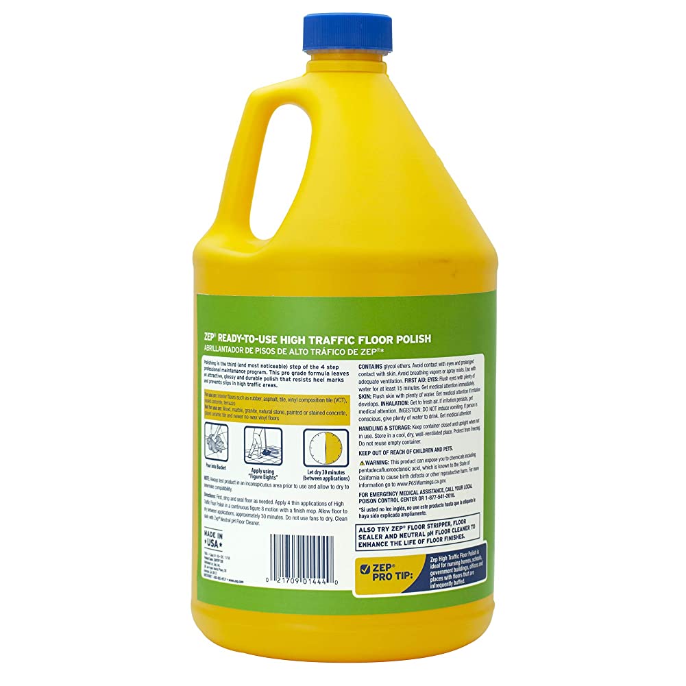 Zep High Traffic Floor Polish - 1 Gal (Case of 4)  - ZUHTFF128 - Highly Durable, Commercial Grade Protection - image 3 of 10