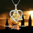 thumbnail image 6 of Natural Diamond Heart Necklace for Women,14K Yellow Gold Plated 925 Sterling Silver Irish Trinity Knot Celtic Pendant Necklaces Mother's Day Birthday Gifts for Mom Wife 18"+2", 6 of 8