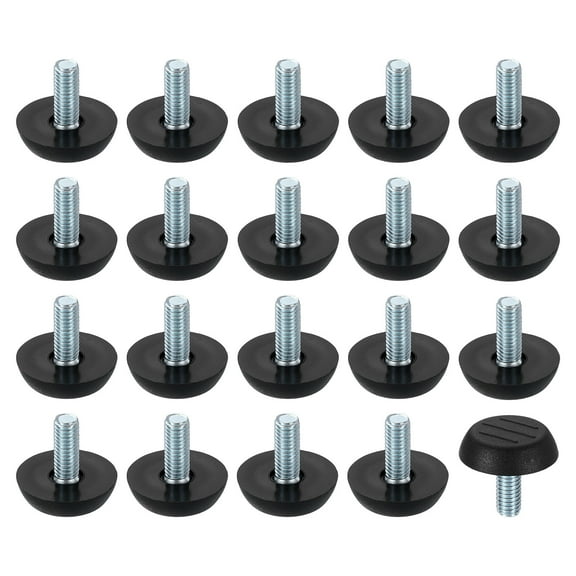 24Pack M6 Thread Furniture Feet Levelers, 23x15 Adjustable Leveling Screw, Black