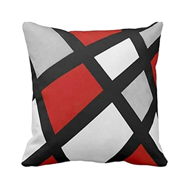 Billuyoard Fundas de almohada negras y rojas, fundas de almohada elegantes y duraderas para el hogar, transpirables, suaves y fáciles de cuidar Decoración del hogar W0081-30