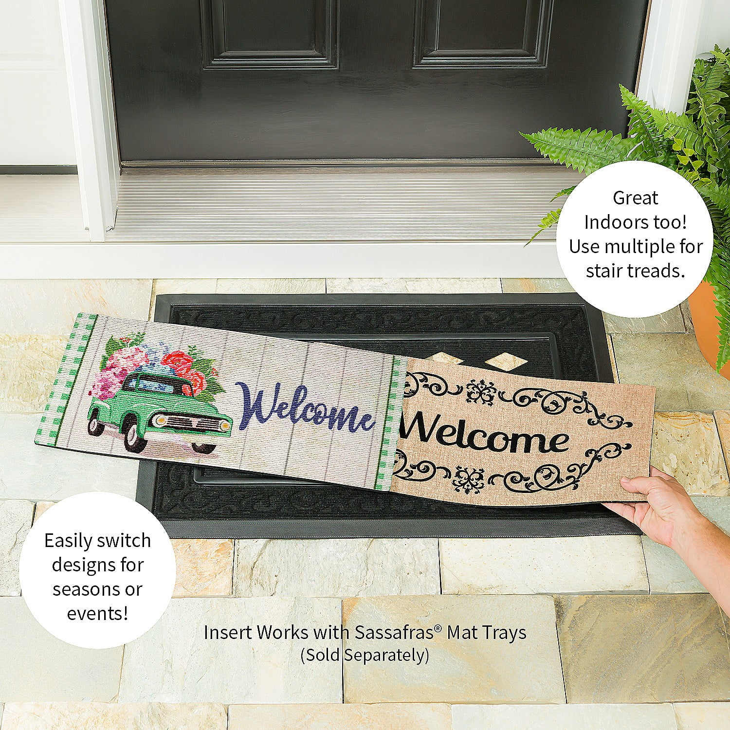Evergreen Spring Flower Delivery Textured Sassafras Indoor Outdoor Switch Doormat 1'10"x10" Multicolored