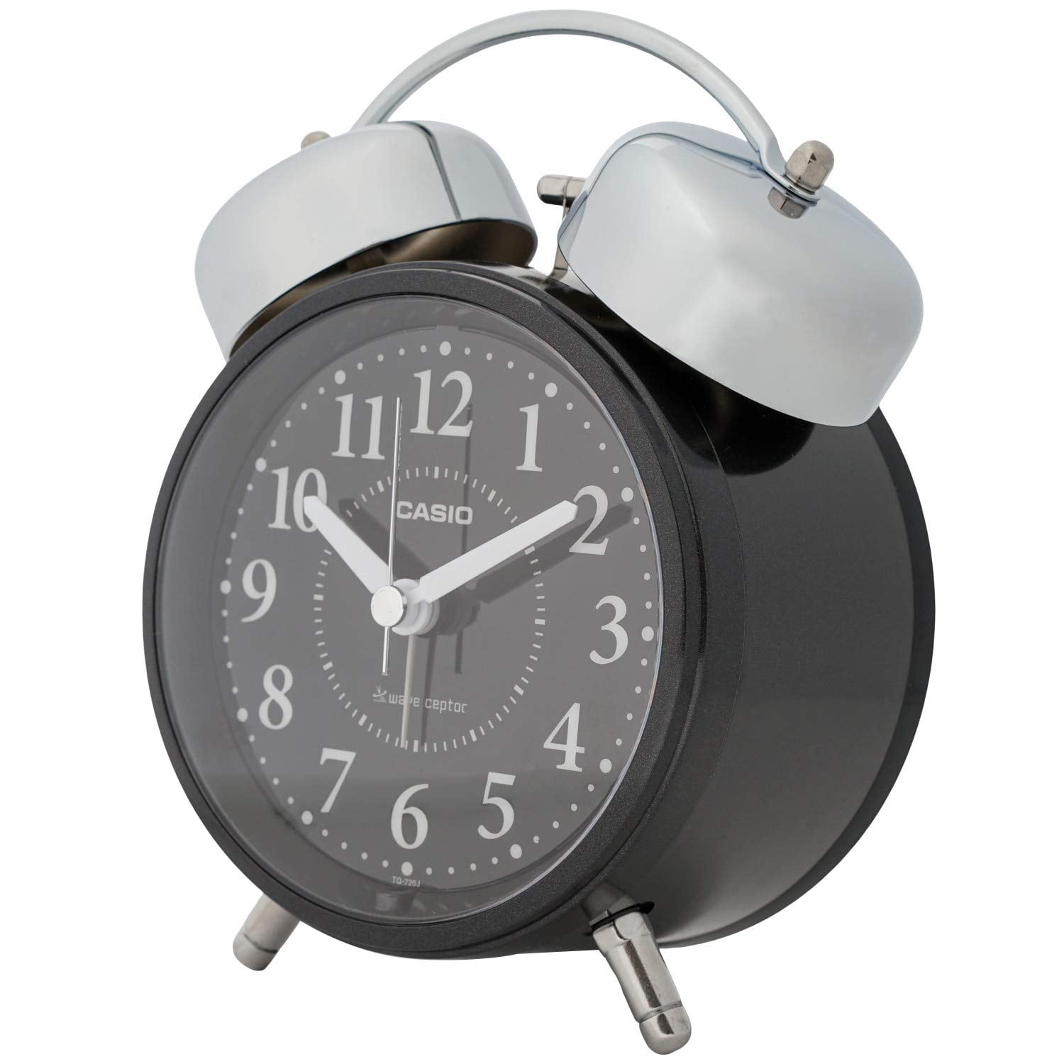 CASIO alarm clock loud radio wave black analog twin bell TQ720J1BJF