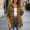 thumbnail image 6 of Jovrlynd Womens Flannel Shirt Plaid Button Down Collared Long Sleeve Fall Shirt Shacket with Pockets, S-2XL, 6 of 8
