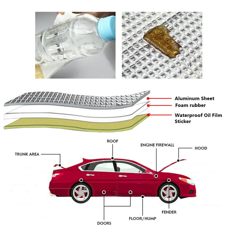 Vehicle Aluminum Foil Insulation Closed Cell Foam Sheet 10mm Car Van Sound  Proofing Deadening Insulation Car Hood Insulation 