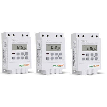 

3X SINOTIMER TM616W-2 30A 220V Electronic Weekly Programmable Digital Time Switch Relay Timer Control