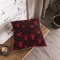 thumbnail image 5 of KLL Red Skulls 2 Decorative Throw Pillow Covers Velvet Soft for Couch Sofa Bedroom Living Room Outdoor (No pillow core)- 18"x18", 5 of 5