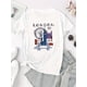 thumbnail image 2 of Minimalist Women's London Landmark Graphic Tee - Stylish Casual Short Sleeve T-Shirt with Ferris Wheel & Big Ben Design, Comfortable Summer Top for Casual Attire, Comfortable Fashion | Minimalist Gra, 2 of 5
