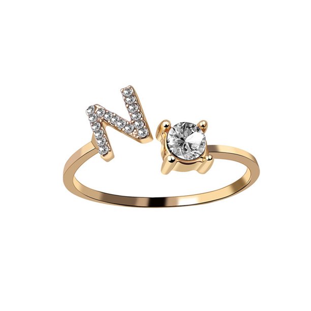 Exquisita moda 26 alfabeto inglés estilo anillo carta moda anillo de cobre Wmkox8yii fajkfhkj1308