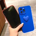 thumbnail image 3 of FFIY Compatible with iPhone 13 Pro Max Case Cute 3D Heart,Luxury Girly Case Soft Liquid Silicone Full Camera Lens Protection Case Design for [ONLY] iPhone 13 Pro Max - 6.7 inch (Blue), 3 of 6