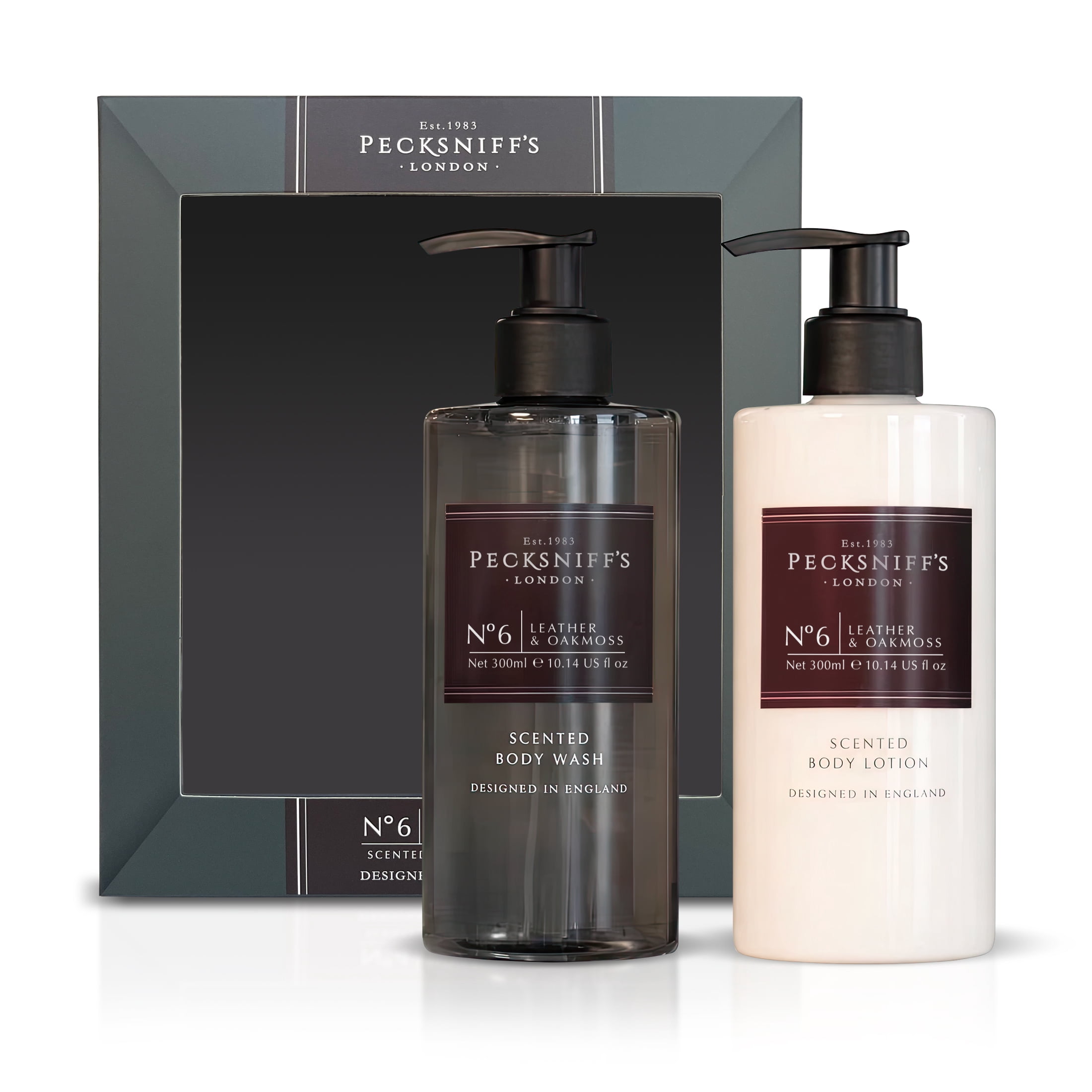 Pecksniffs Mens Bathing Duo Collection – Leather & Oakmoss Scented